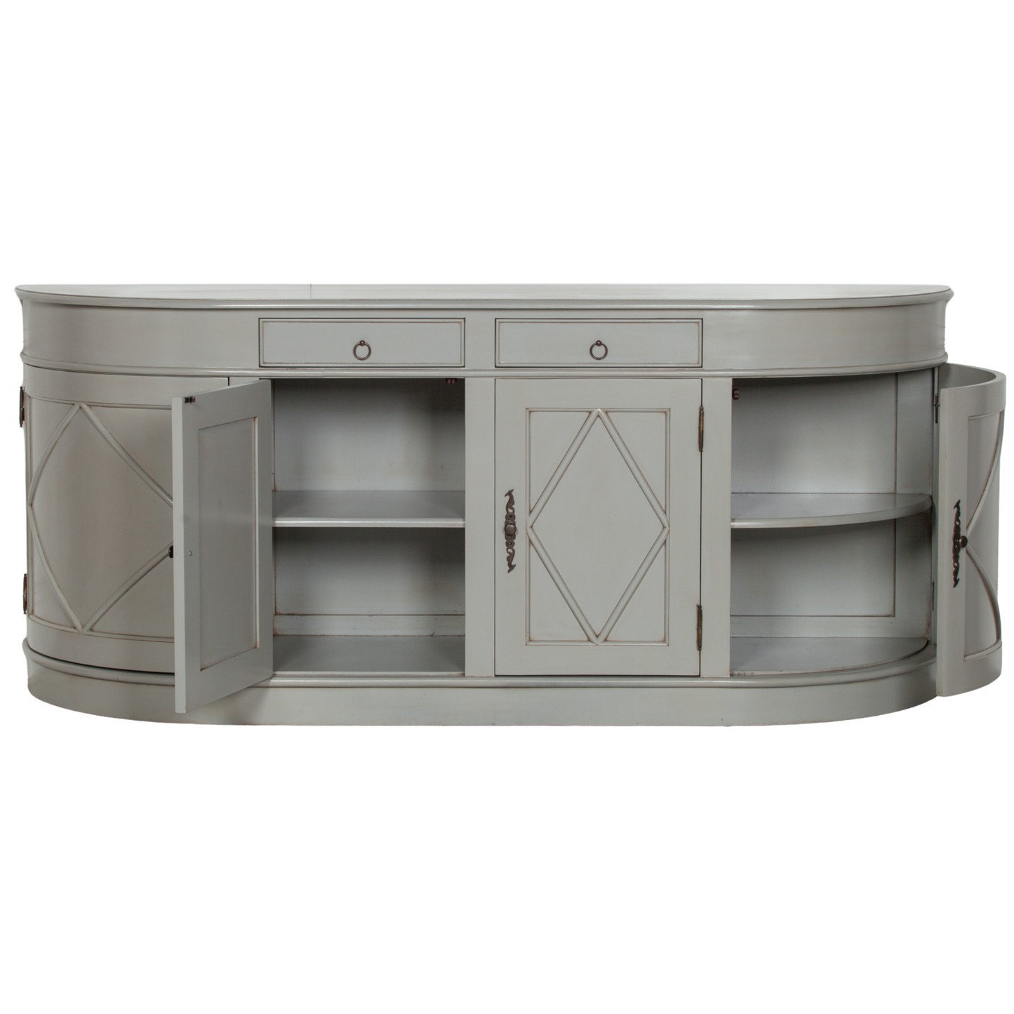 Chantilly Curved Sideboard – Grey Painted Finish