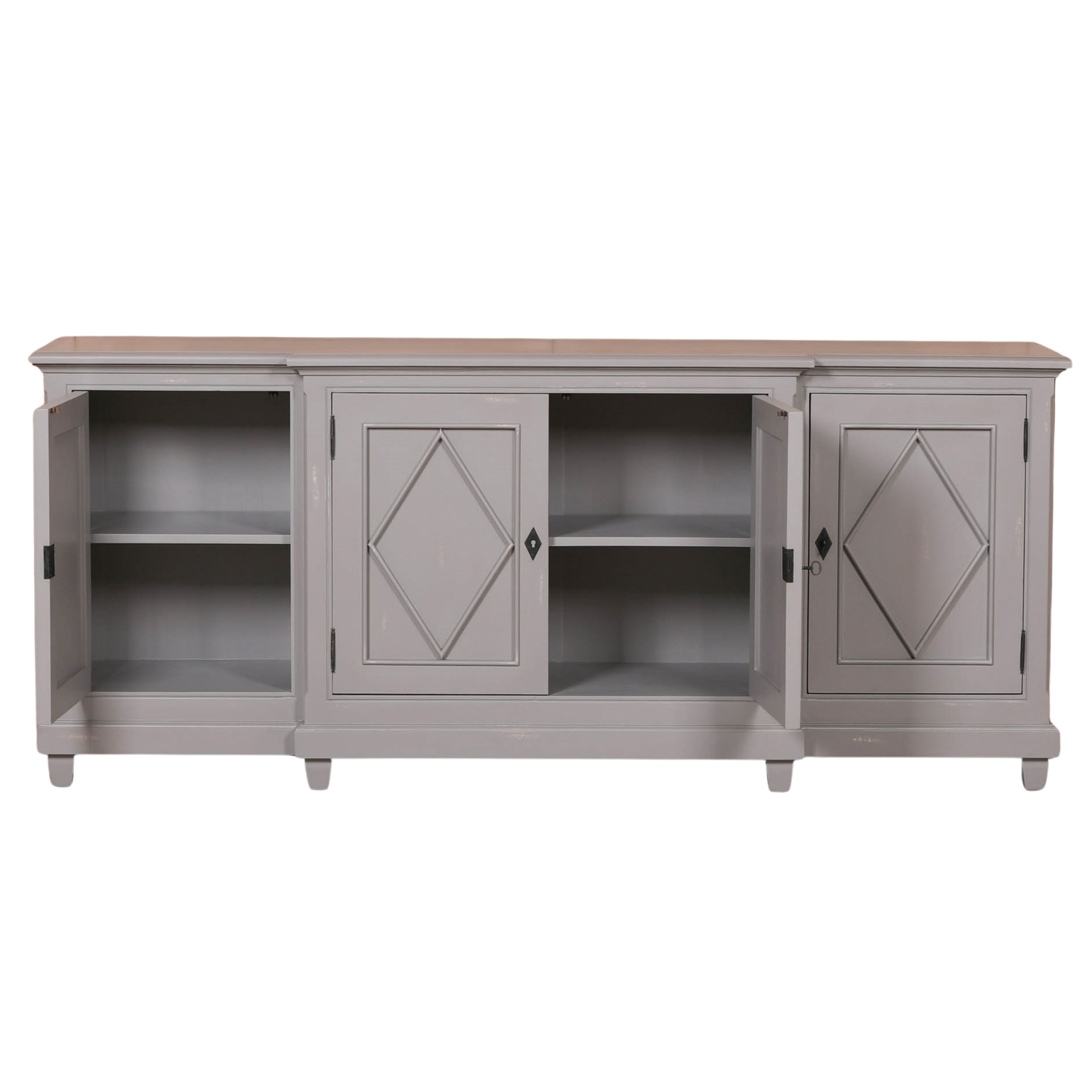 Belgrave Breakfront Sideboard – Distressed Grey Mahogany