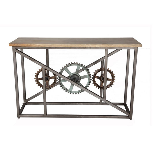 Cogwell Console Table – Reclaimed Wood & Metal