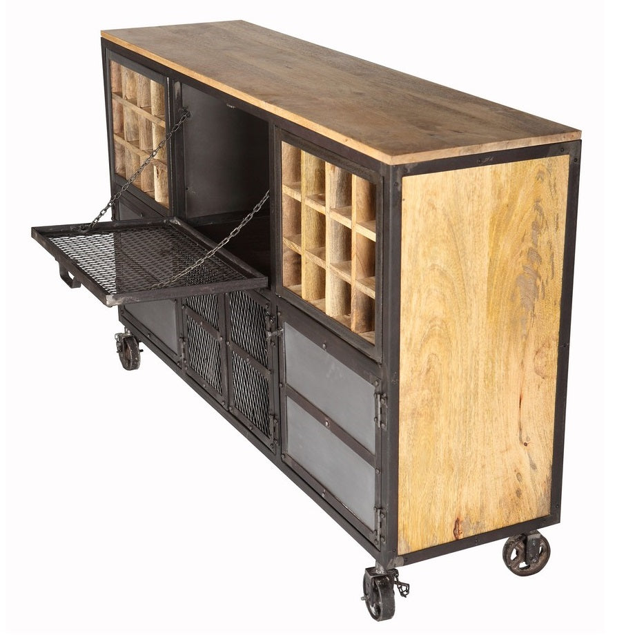 Cogwell Bar Cabinet – Reclaimed Wood & Metal
