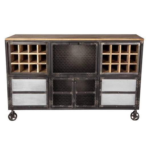 Cogwell Bar Cabinet – Reclaimed Wood & Metal
