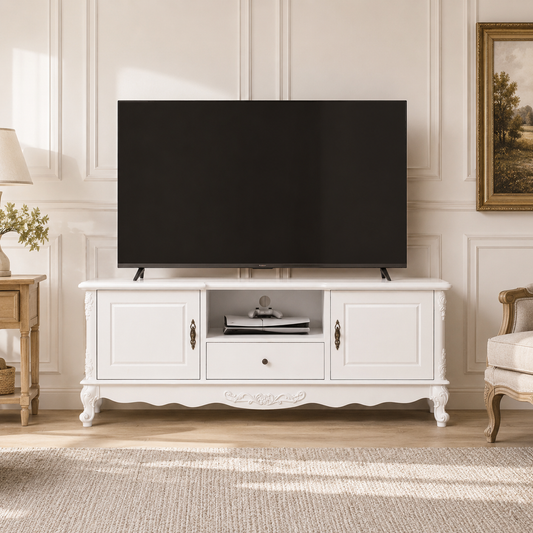Amélie Carved TV Cabinet – White
