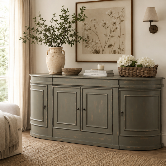 Chantilly Vintage Sideboard – Distressed Grey Mahogany