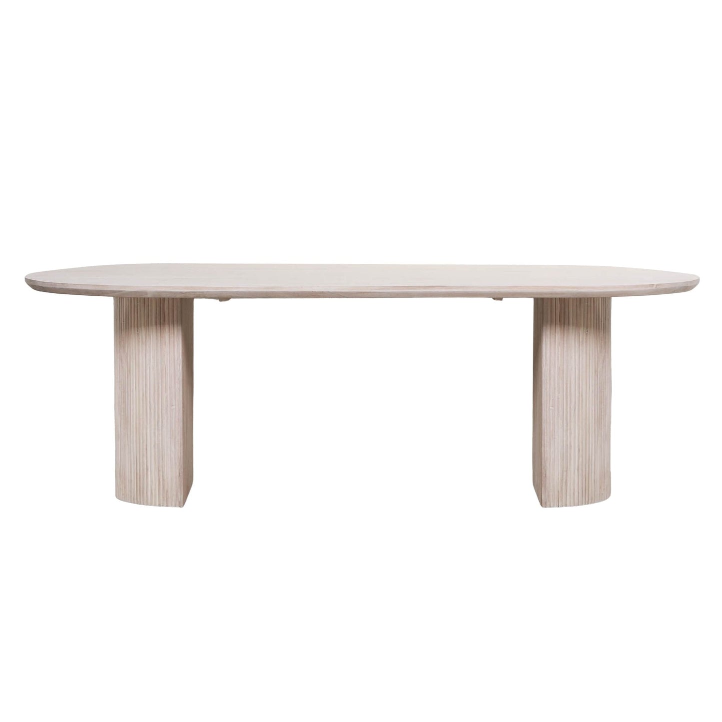 Alderley Fluted Oval Dining Table – Bleached Acacia