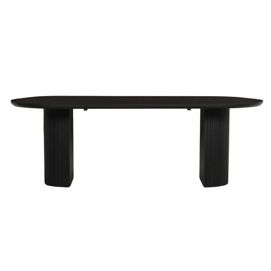 Alderley Fluted Oval Dining Table – Black Painted Acacia