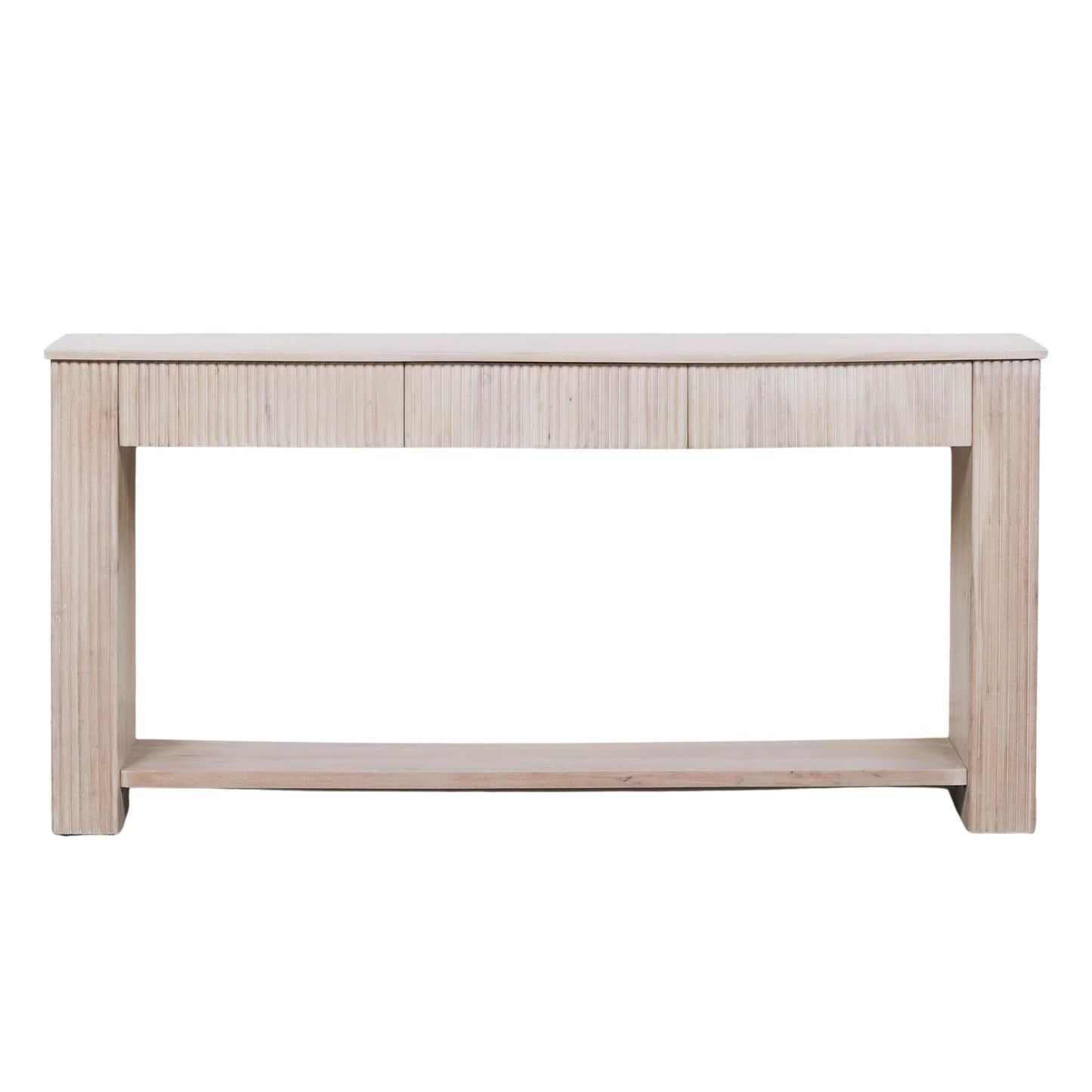 Alderley Fluted Console Table – Bleached Acacia Wood
