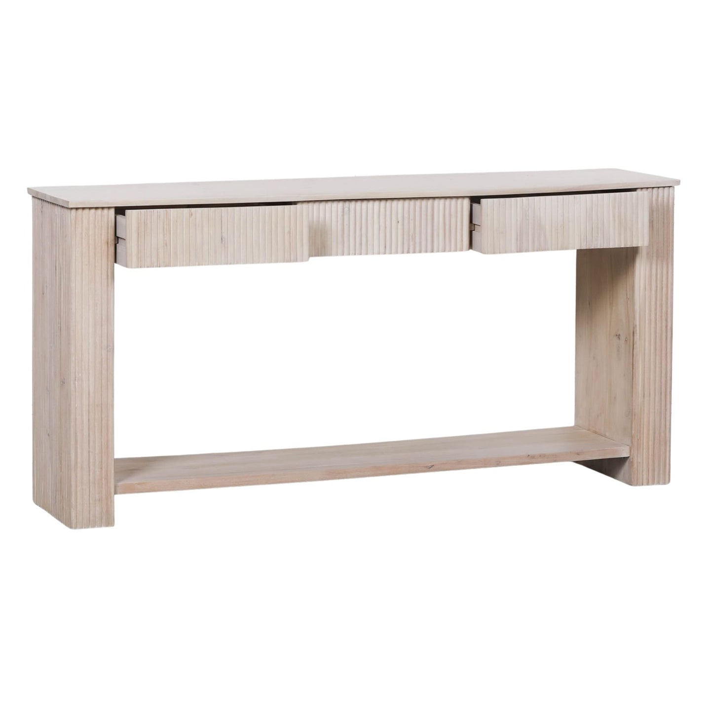 Alderley Fluted Console Table – Bleached Acacia Wood