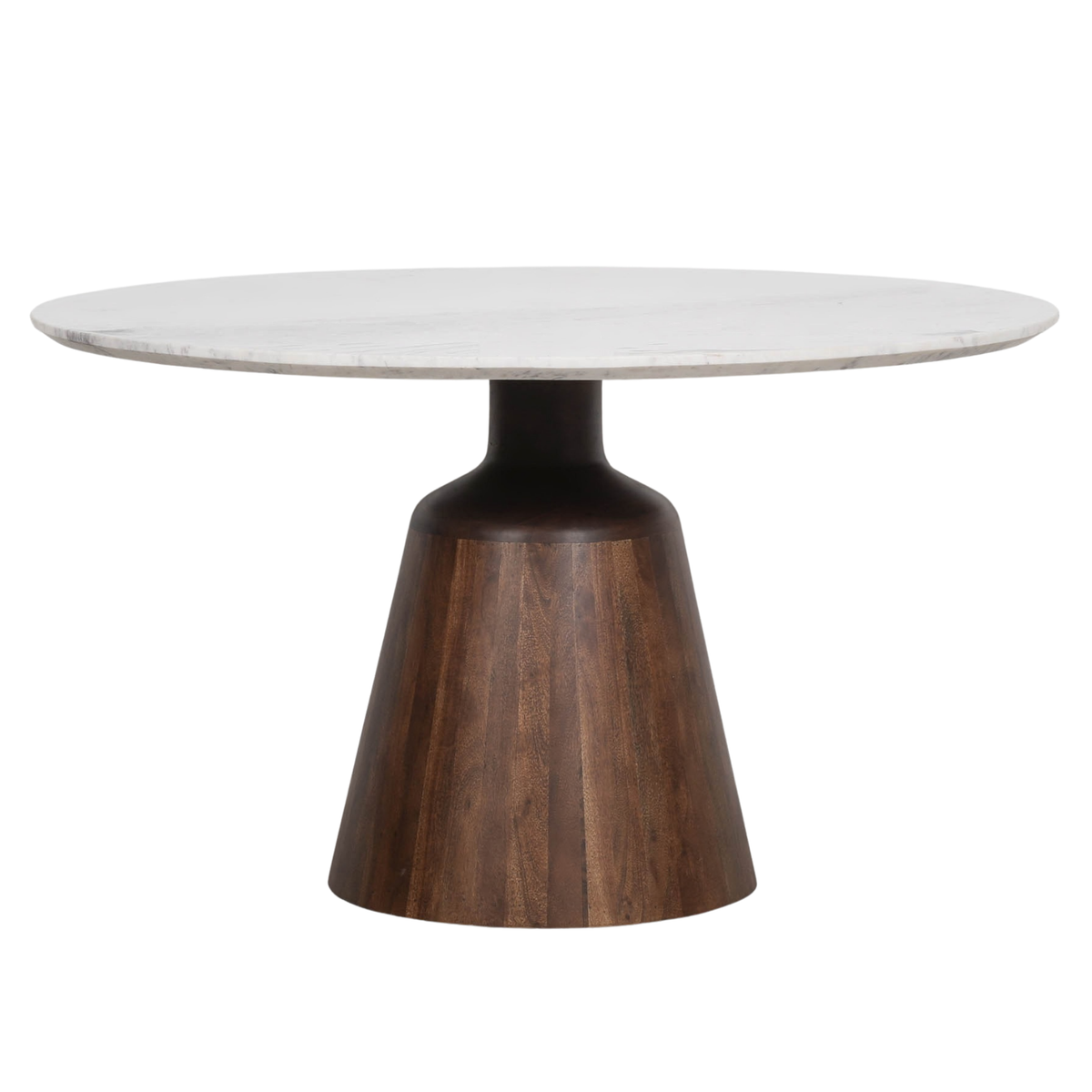 Marlow Round Marble Dining Table 135cm – Acacia Wood