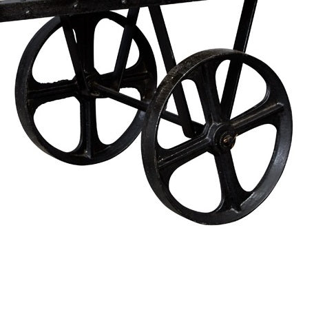 Millstone Cart Coffee Table – Reclaimed Wood & Metal