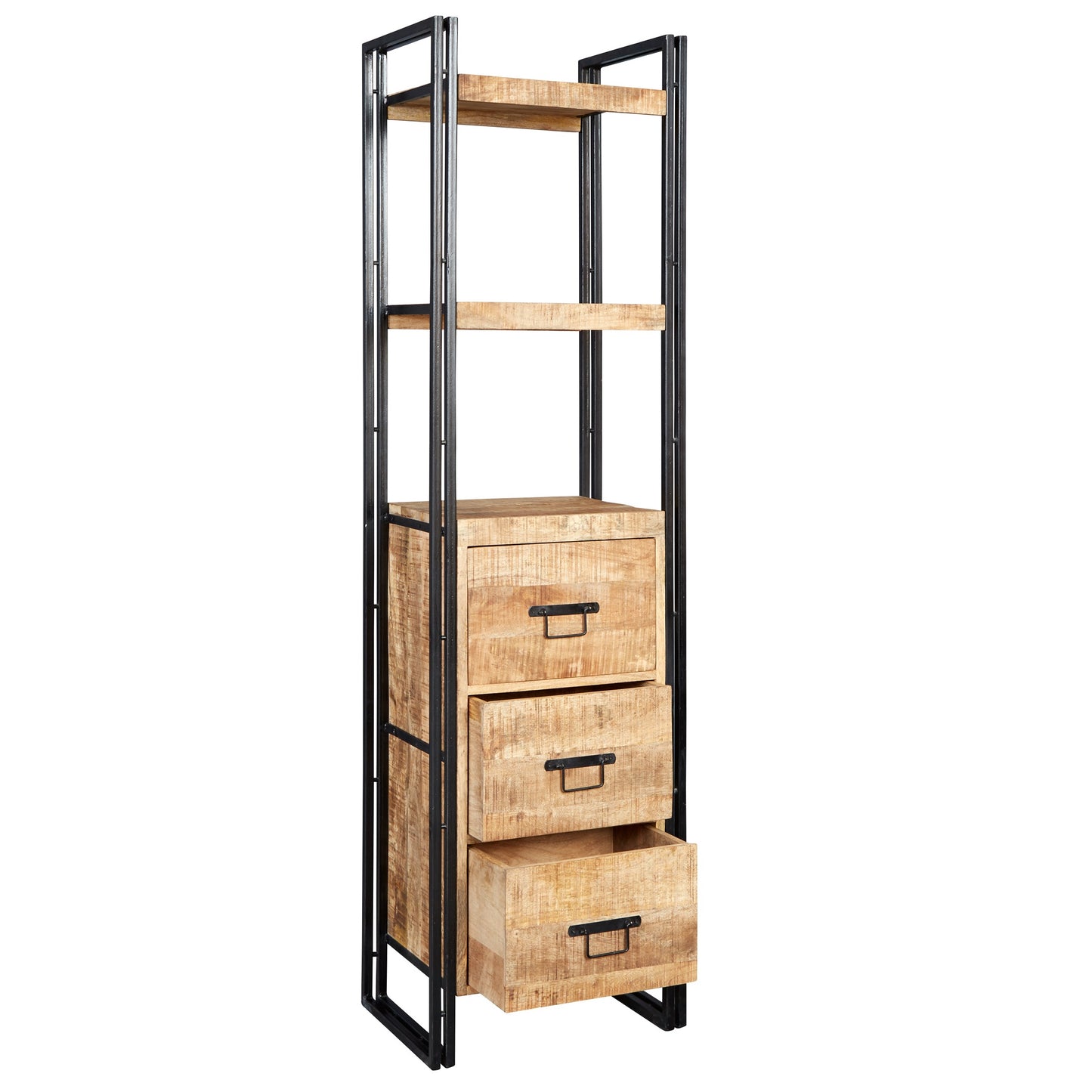 Millstone Slim Bookcase – Reclaimed Wood & Metal