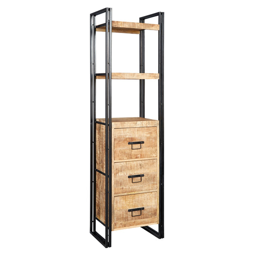 Millstone Slim Bookcase – Reclaimed Wood & Metal