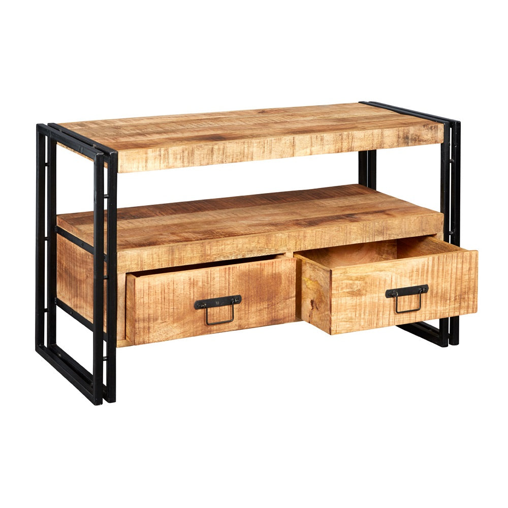 Millstone TV Stand – Reclaimed Wood & Metal
