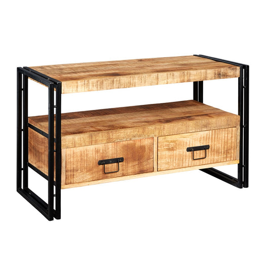Millstone TV Stand – Reclaimed Wood & Metal