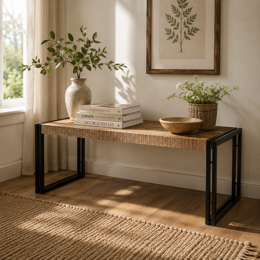 Millstone Large Coffee Table – Reclaimed Wood & Metal