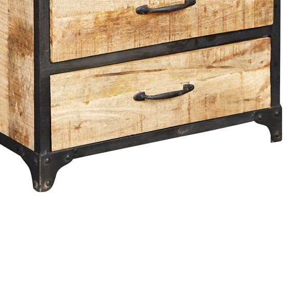 Millstone Tall Chest of Drawers – Reclaimed Wood & Metal