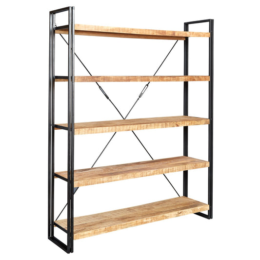 Millstone Large Open Bookcase – Reclaimed Wood & Metal