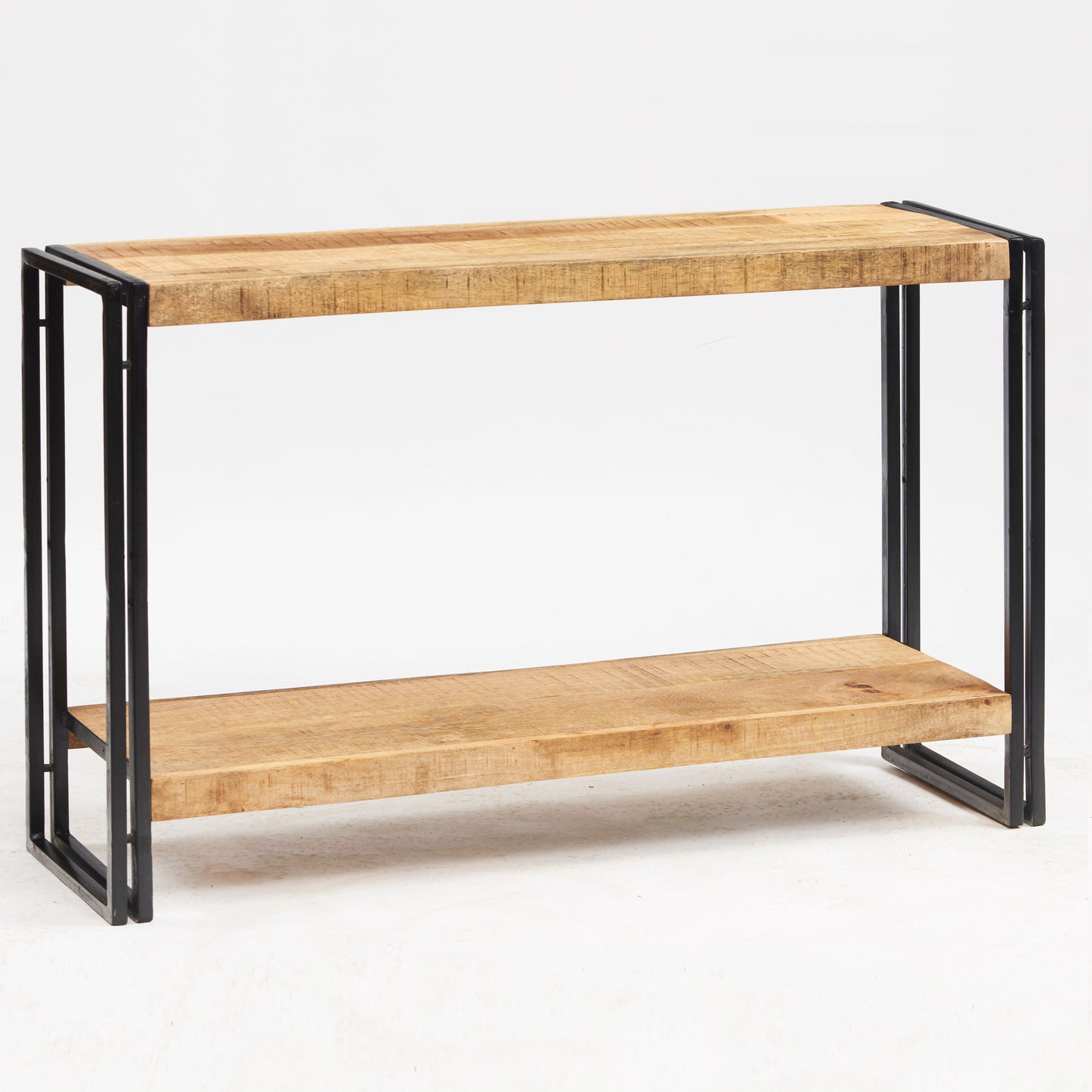 Millstone Console Table – Reclaimed Wood & Metal