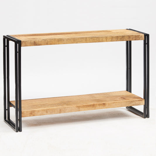 Millstone Console Table – Reclaimed Wood & Metal