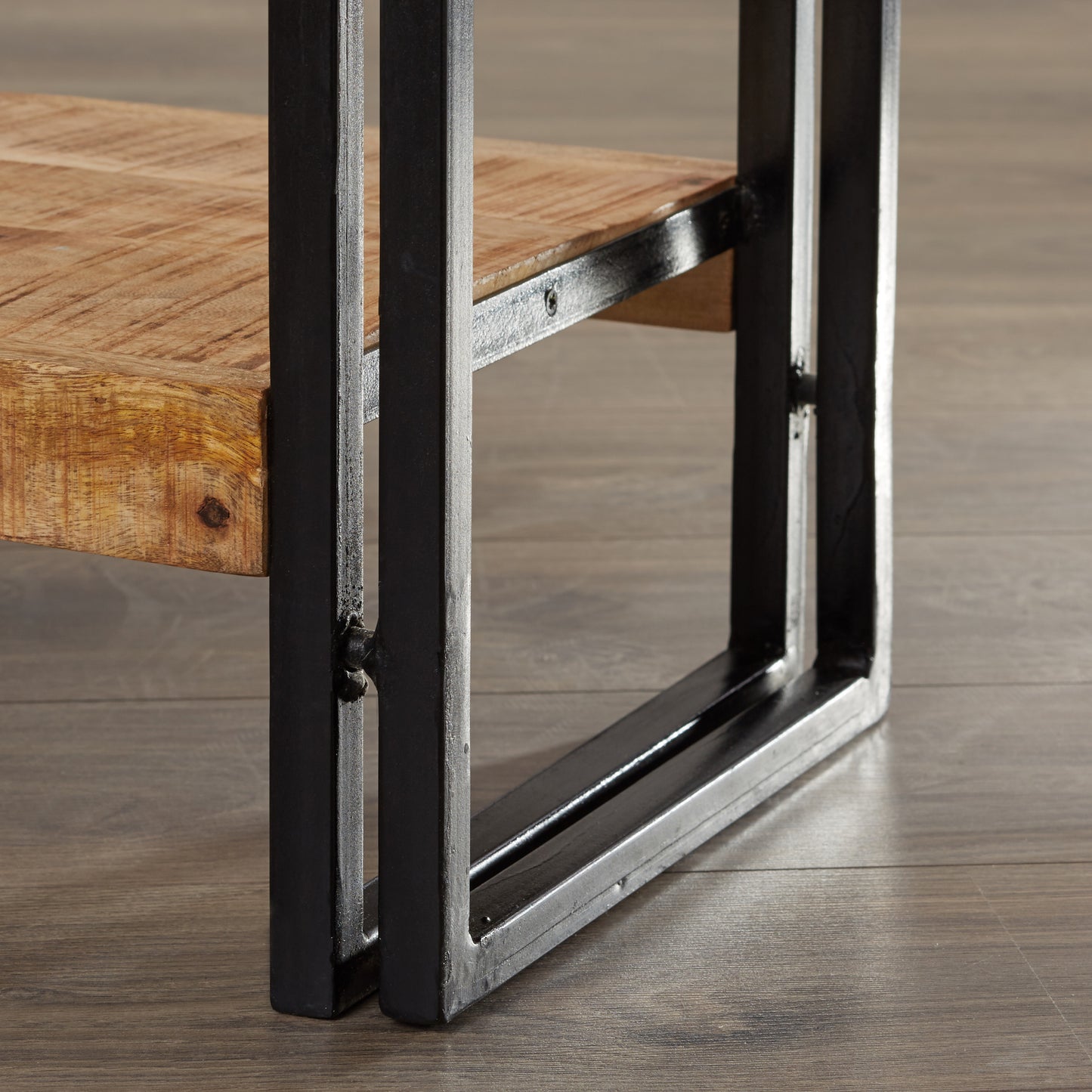 Millstone Console Table – Reclaimed Wood & Metal
