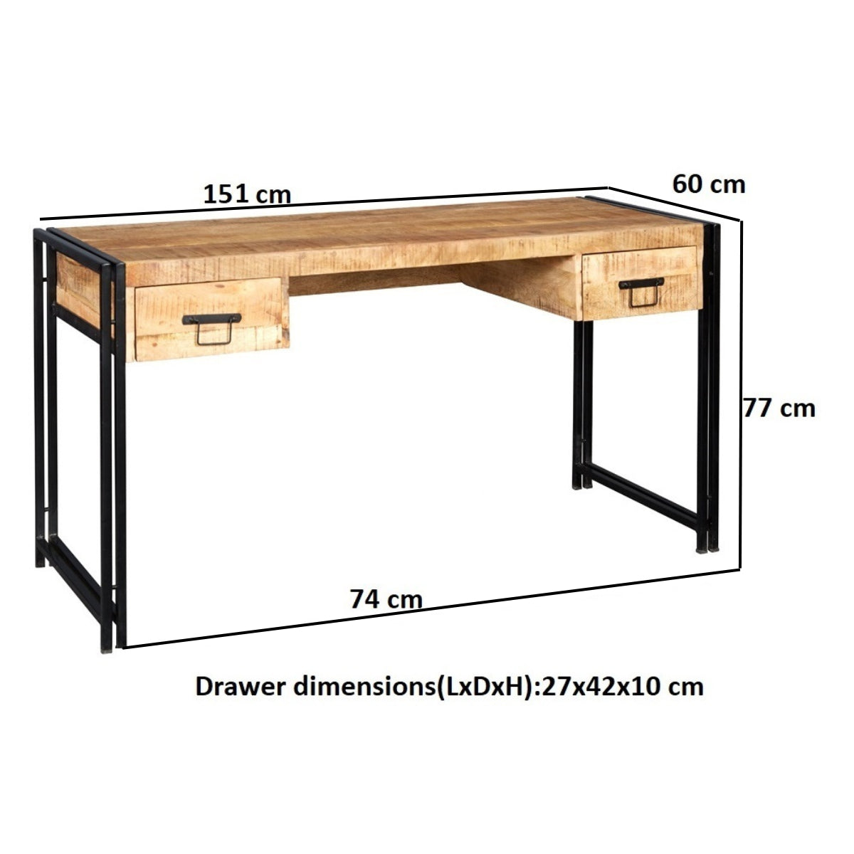 Millstone Desk – Reclaimed Wood & Metal