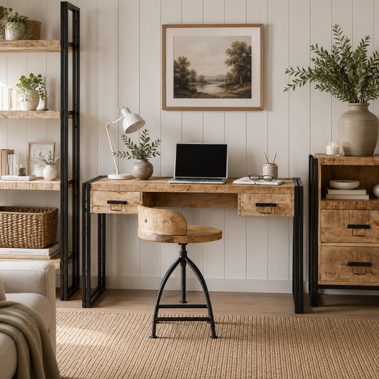 Millstone Desk – Reclaimed Wood & Metal