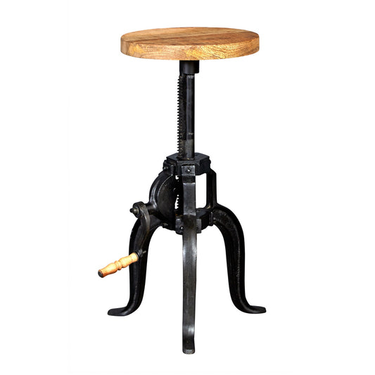 Millstone Small Crank Table – Reclaimed Wood & Metal