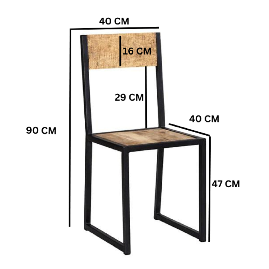 Millstone Dining Chair – Reclaimed Wood & Metal - Sold in Pairs