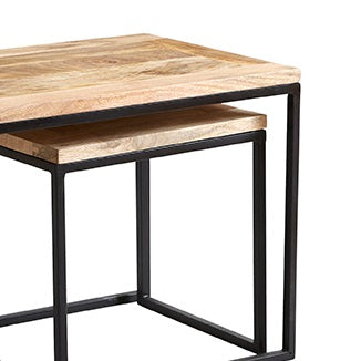 Millstone Coffee Table Set – Reclaimed Wood & Metal