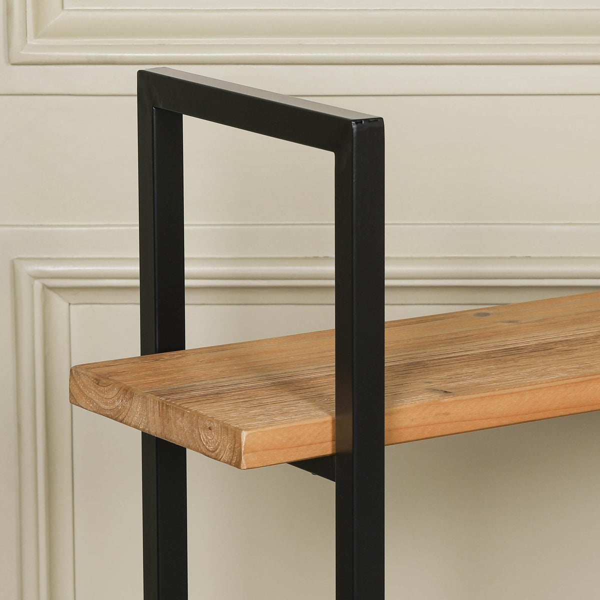 Harrow 3-Tier Open Bookcase – Rustic Pine & Metal