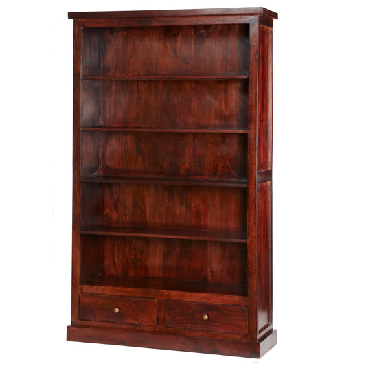 Hunar Dark Mango Large Bookcase – Solid Mango Wood