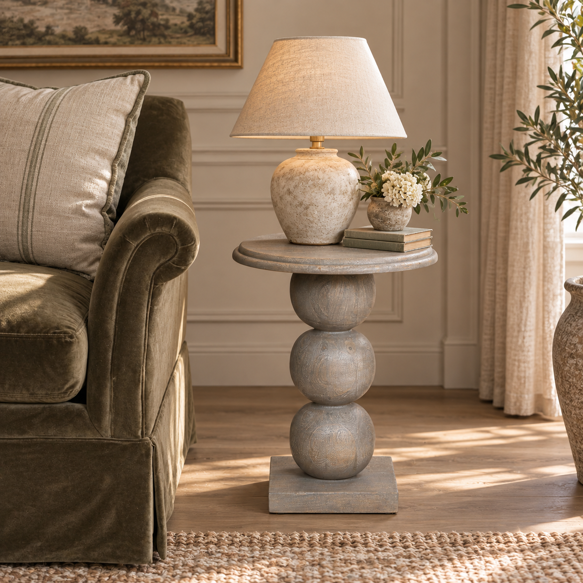 Elmsley Stacked Ball Mango Wood Side Table