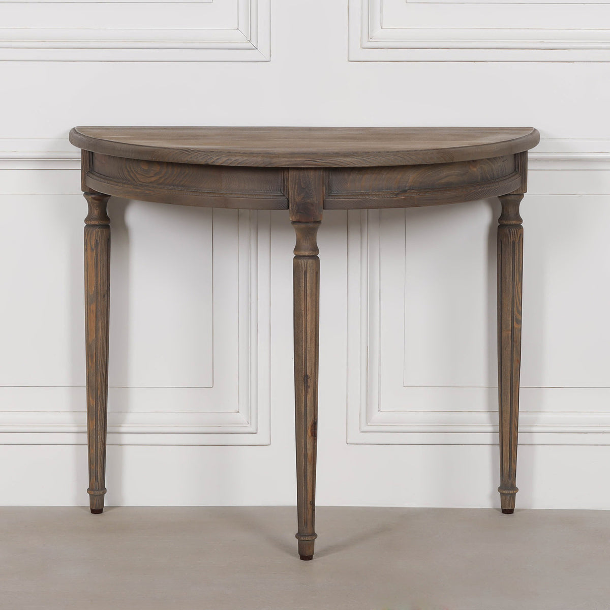 Rivington Rustic Pine Demi-Lune Console Table