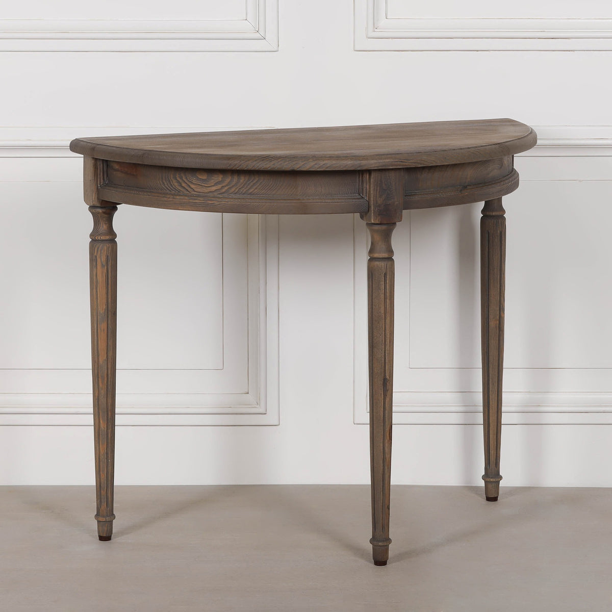 Rivington Rustic Pine Demi-Lune Console Table