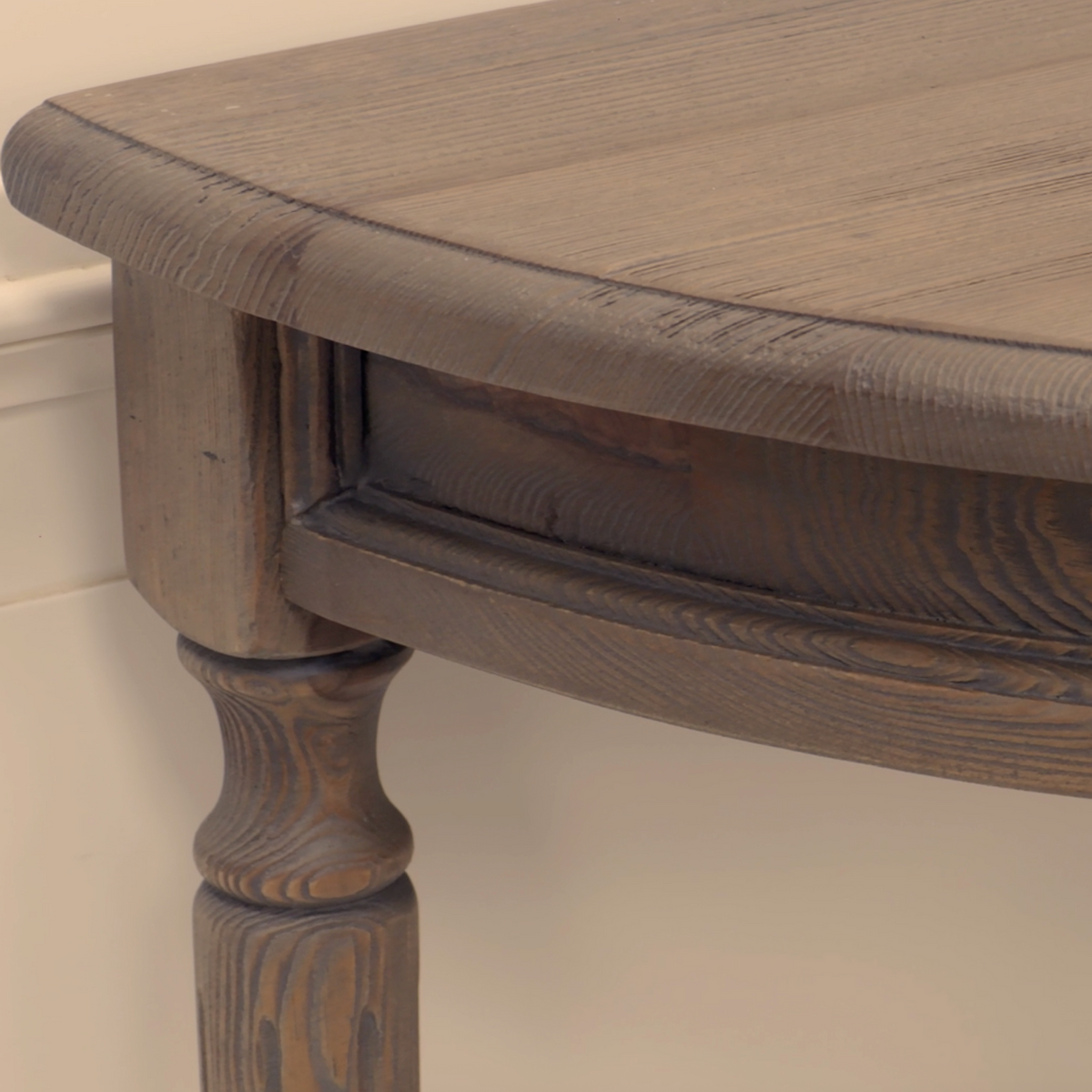 Rivington Rustic Pine Demi-Lune Console Table