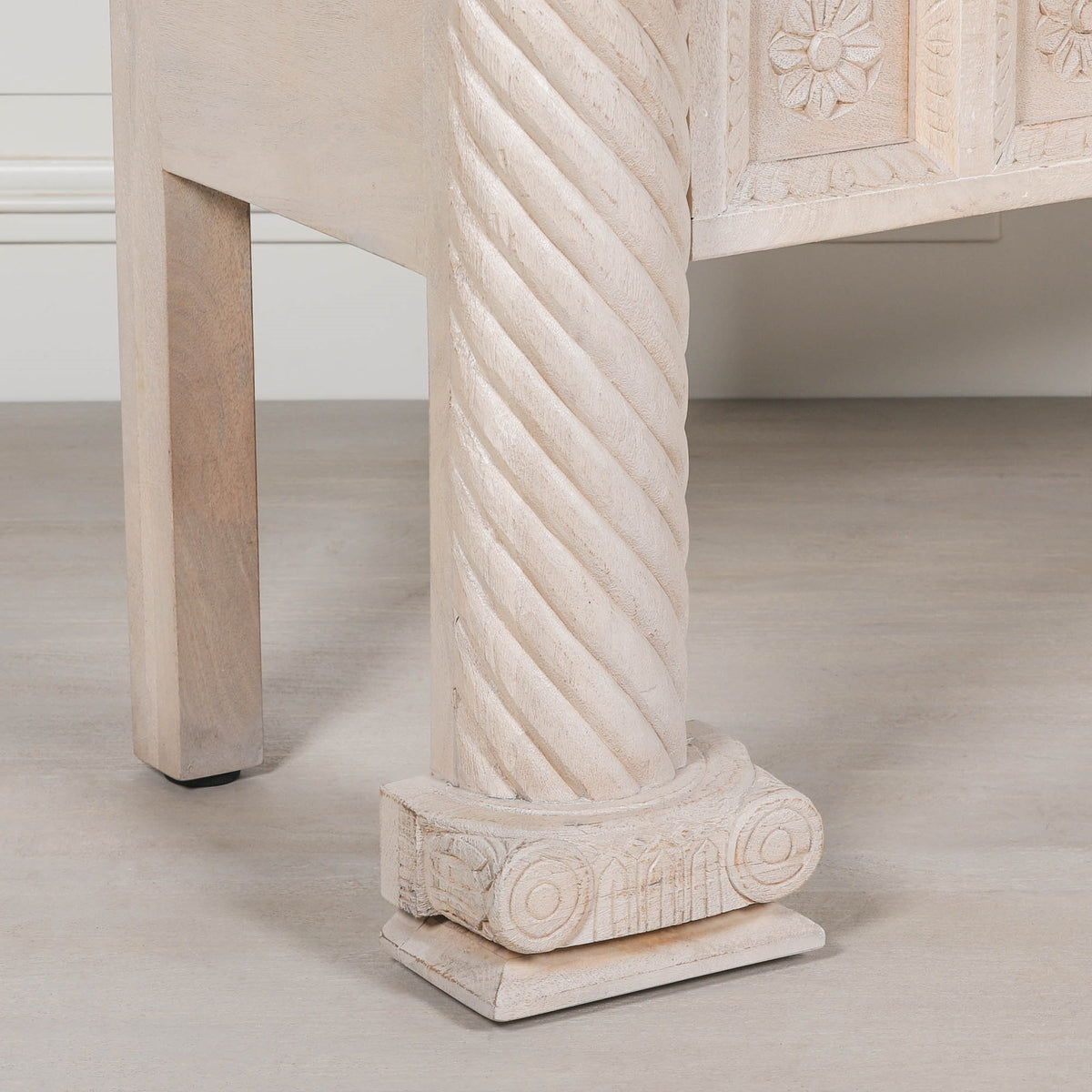 Blanche Carved Mango Wood Home Office Desk