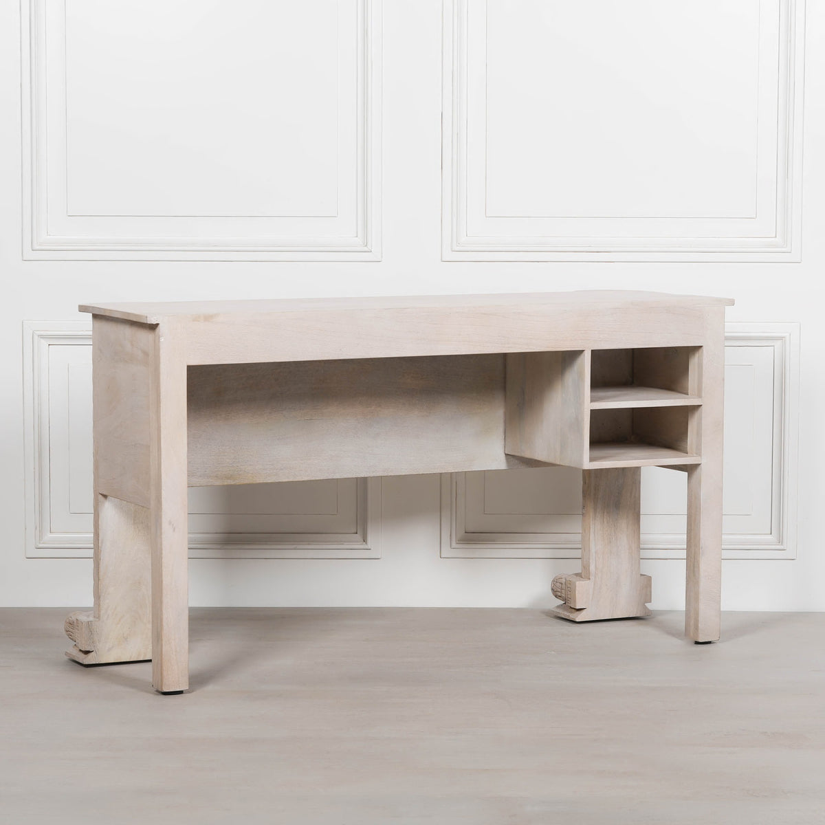 Blanche Carved Mango Wood Home Office Desk
