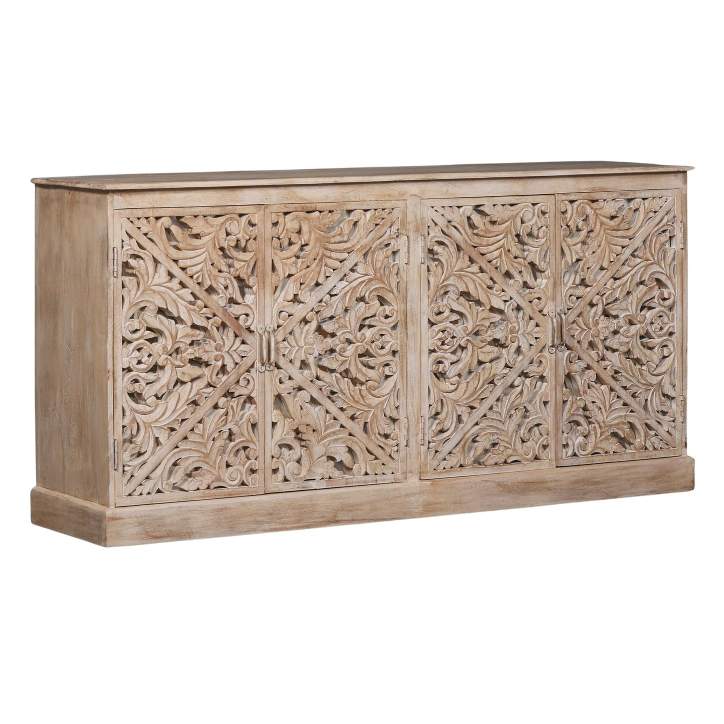 Manor Ornate Mirrored Sideboard – Natural Mango Wood