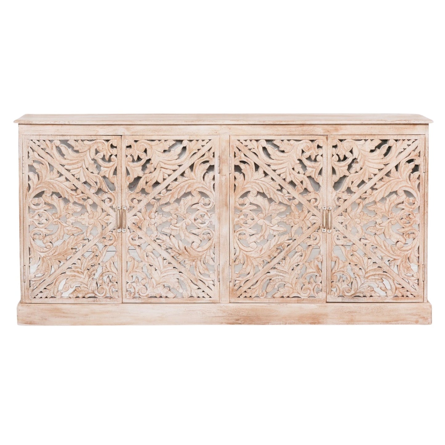 Manor Ornate Mirrored Sideboard – Natural Mango Wood