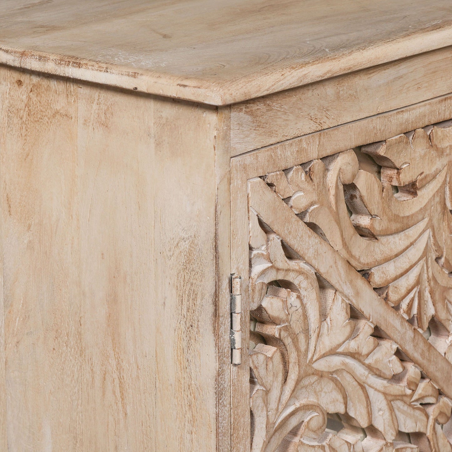 Manor Ornate Mirrored Sideboard – Natural Mango Wood