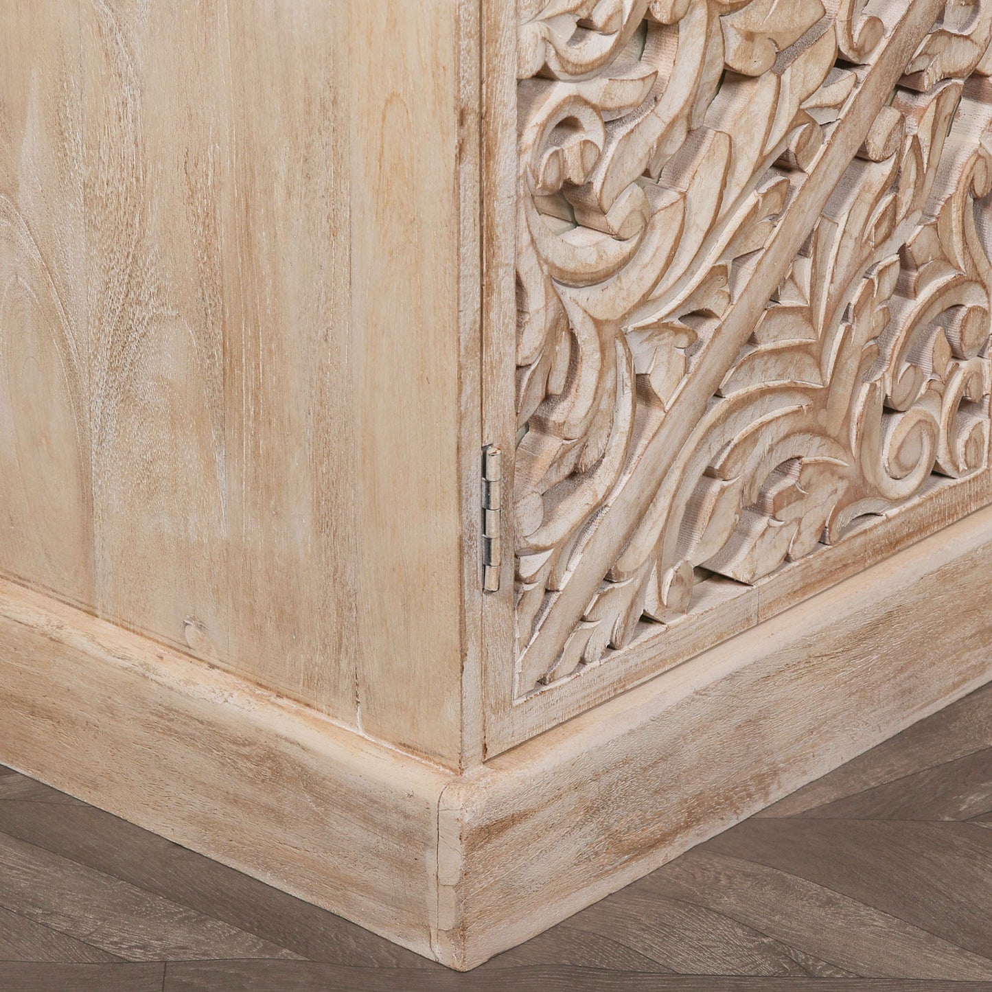 Manor Ornate Mirrored Sideboard – Natural Mango Wood