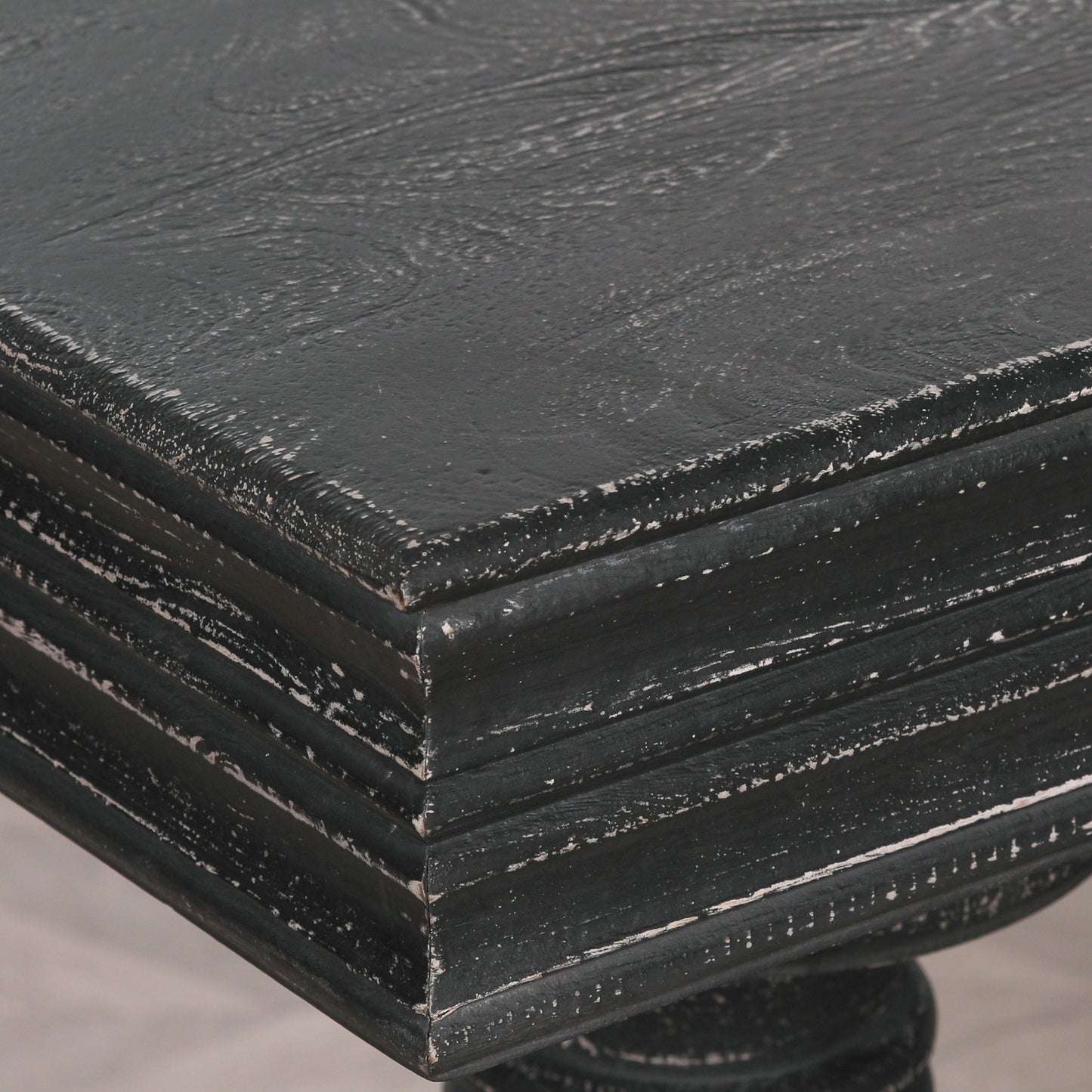 Black Manor Console Table – Distressed Mango Wood