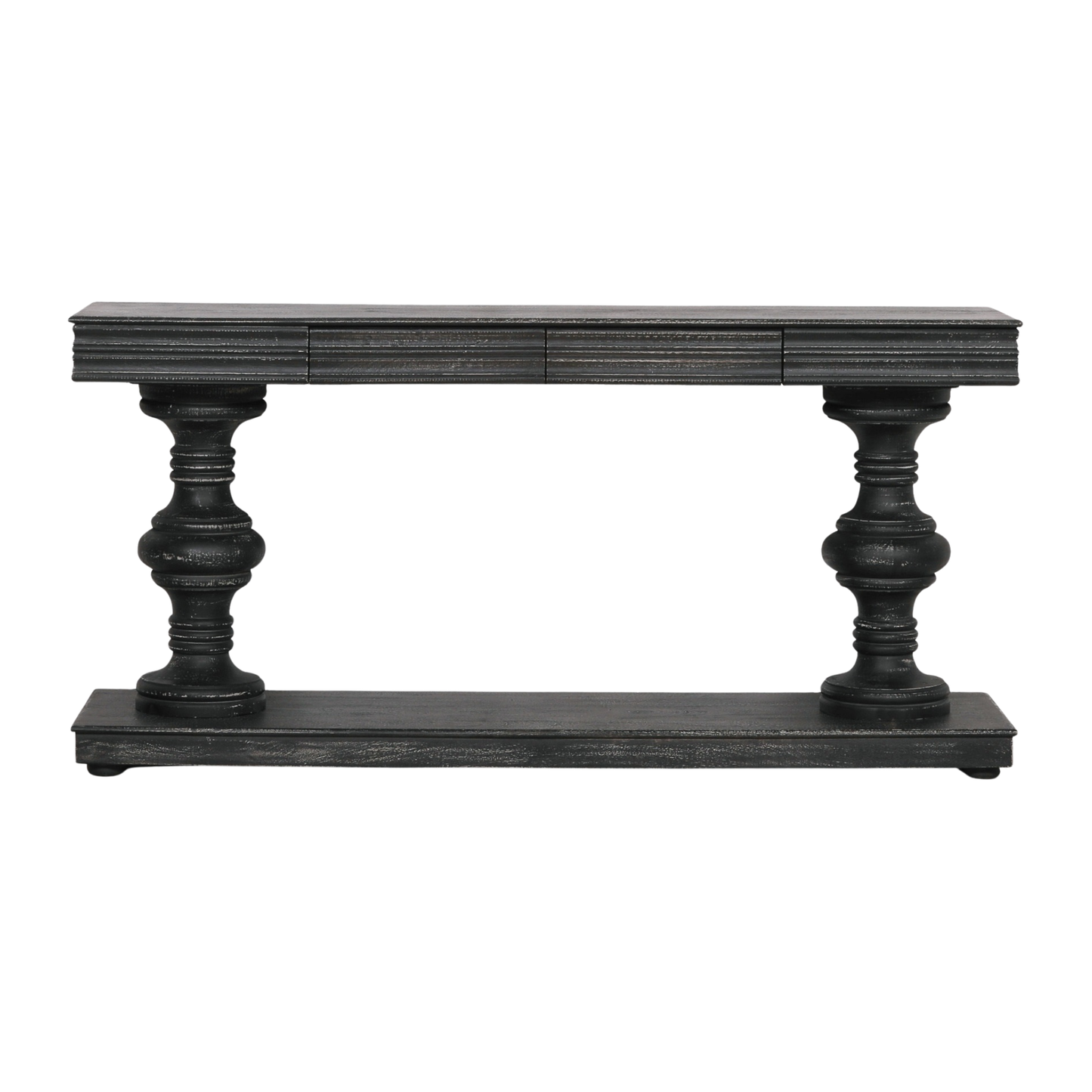 Black Manor Console Table – Distressed Mango Wood