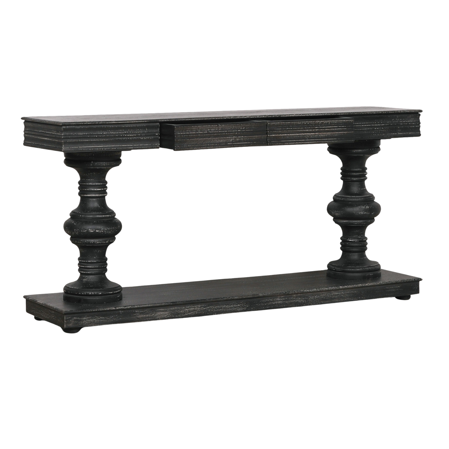 Black Manor Console Table – Distressed Mango Wood