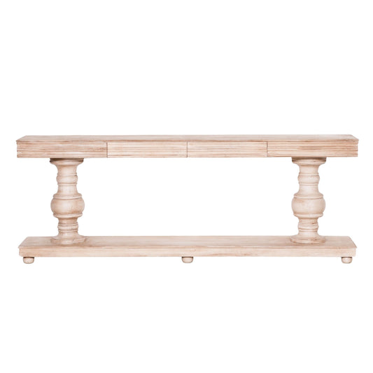 Manor Grand Console Table with Drawers – Natural Mango Wood