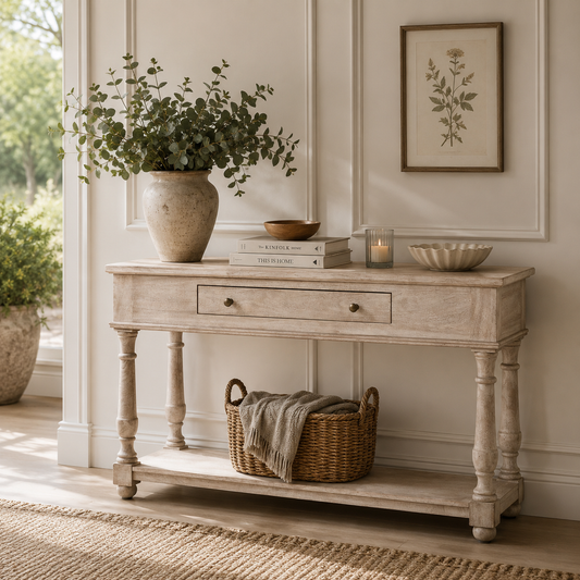 Heritage Console Table – Solid Acacia Wood