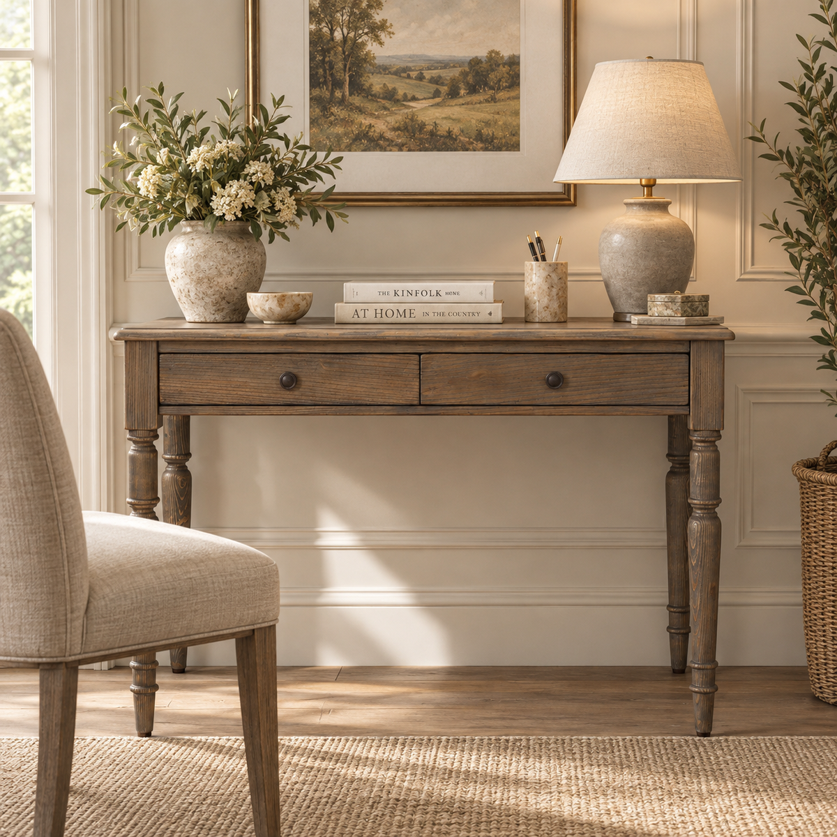 Rivington Rustic Pine Writing Desk & Console Table