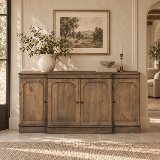 Rivington Rustic Pine Breakfront Sideboard