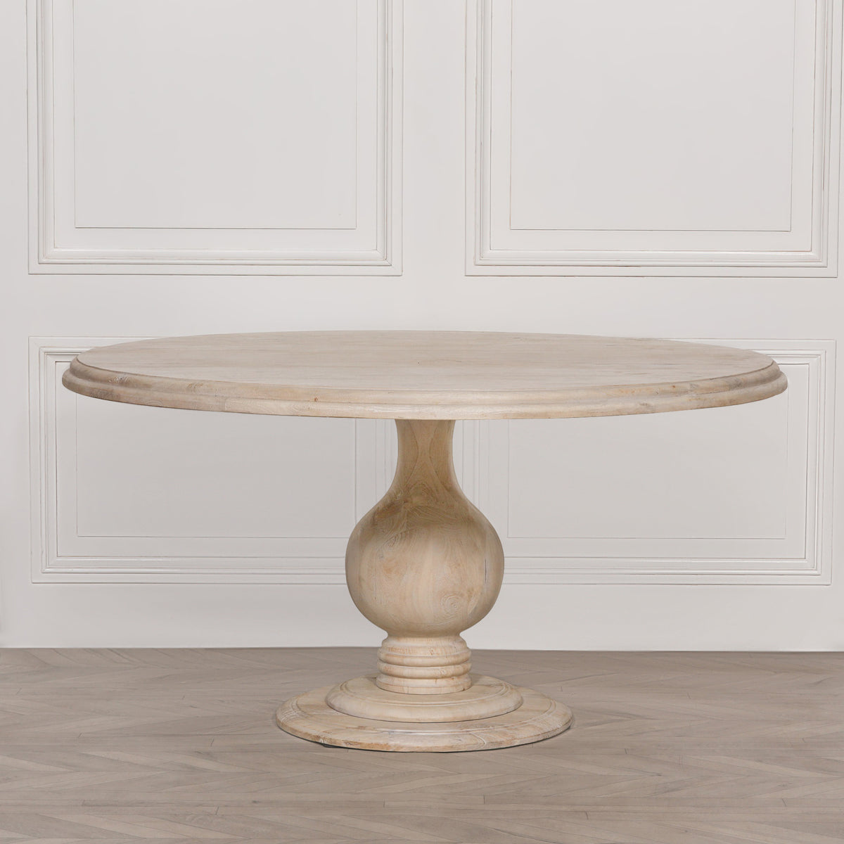 Hartwell Round Dining Table 152cm – Bleached Mango Wood