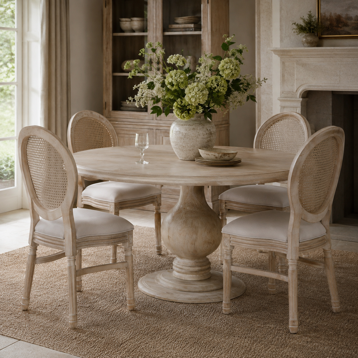Hartwell Round Dining Table 152cm – Bleached Mango Wood