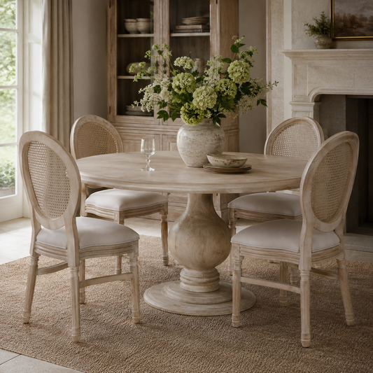 Hartwell Round Dining Table 152cm – Bleached Mango Wood